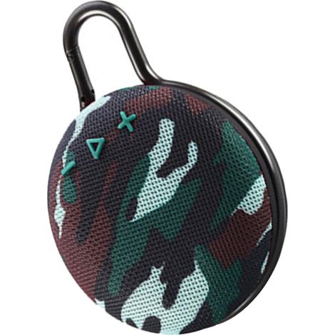 Mini enceinte Bluetooth multifonctionnelle avec basses puissantes, portable et sans fil, idéale pour les voyages et la maison (gris argenté). (1/5)