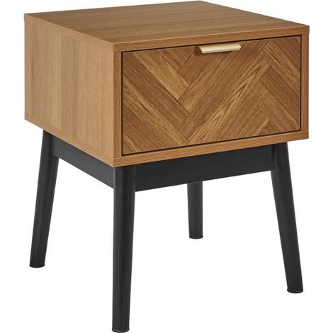 Table de Chevet Design "Felix" 50cm Marron (1/5)