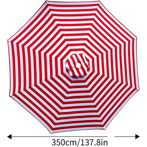 UV-beständiges und wasserdichtes Sonnenschirmdach, geeignet für Gärten und Strände, 350 cm, 8 Streben. (1/4)