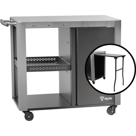 Bbq-Toro – Chariot de barbecue 95 x 50 x 80 cm – Table de service en acier inoxydable – Surface de travail 85 x 50 cm – Charge maximale 120 kg (1/5)