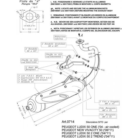 Pot d échappement SITO pour Scooter Peugeot 50 Kisbee 2T 2011 à