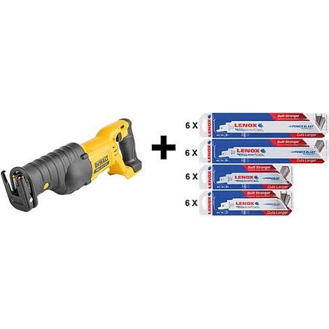 Scie sabre sans fil DeWALT 18 V DCS380NX-DE sans Batteries + Chargeurs avec 120 Lames de scie sabre (Dewalt)