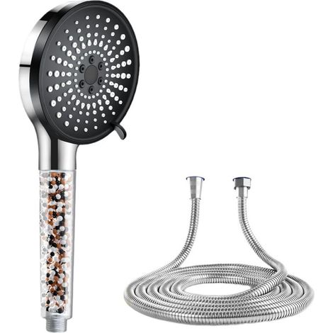 Pommeau de Douche Filtrant Haute Pression, 3 Modes, Anti-Calcaire, Filtration Multicouche, avec Tuyau 1,5 m, Débit Économique jusqu’à 30% (1/5)