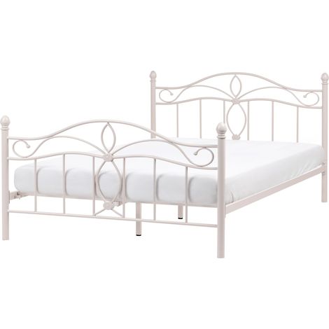 Bed Frame Light Beige EU King Size 5ft3 Metal Vintage ANTLIA (1/5)