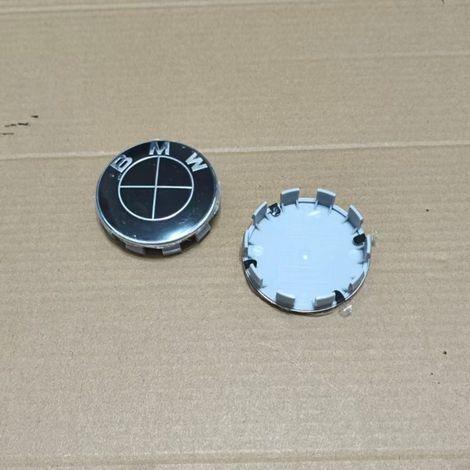 BMW Radnabenkappen (68 mm) – Aluminium-Radnabenkappen für 1er- bis 6er-Reihe, X1- bis X6-Reihe, 320 GT, Auto-Radzubehör, 4er-Set – Schwarz (1/2)