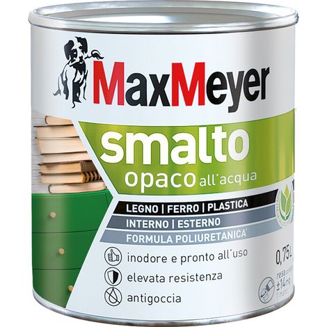 MAX SMALTO ALLACQUA POLIURETANICO OPACO LT.0,750 NERO- 1,0 pz