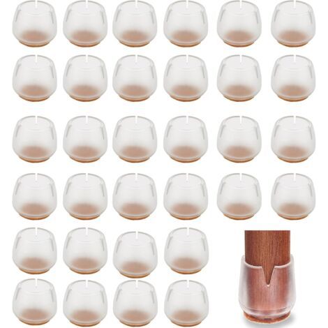 Sollbry Table Antidérapant Silicone de Chaise Pieds Protecteur Silicone Chaise Casquettes Pieds Anti-Scratches Feet Pads avec Feutre de Chaise Protecteur pour Jambes de Meubles Rondes 24PCs (25-29mm) (1/5)