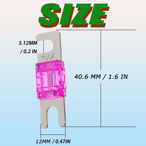 Lot de 8 mini fusibles ANL 20 A, 30 A, 40 A, 60 A, 80 A, 100 A, 120 A, 150 A pour système audio et vidéo de voiture (1/3)