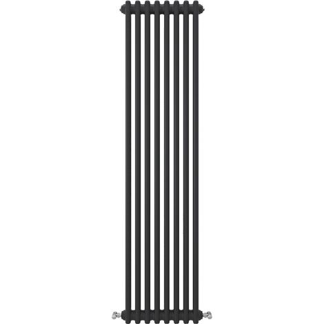 Acezanble Vertical Traditional Cast Iron Style Radiator 1500x380mm 2 Column Black