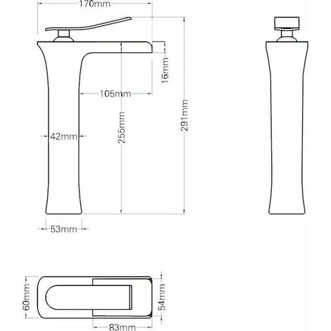Moderne Wasserfall-Waschtischarmatur – Einhebel-Waschtischmischer mit Warm- und Kaltwasserregelung – Schwarz und Gold (1/4)