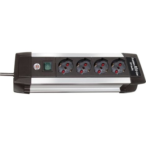 Ciabatta Multipresa Brennenstuhl Premium-Alu-Line Ciabatta Elettrica con Interruttore e 4 Prese IT (10/16A) Cavo 1,8 Metri H05VV-F 3G1,5 Multipresa Robusta e Stabile 4 Prese (1/7)