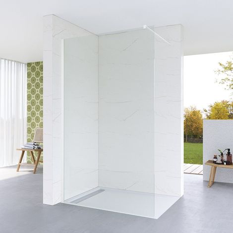 Duschkabine 90x200cm Walk-In Dusche Nano ESG Echtglas Klarglas 8 mm Duschtrennwand für Badezimmer deutsche Lagerung