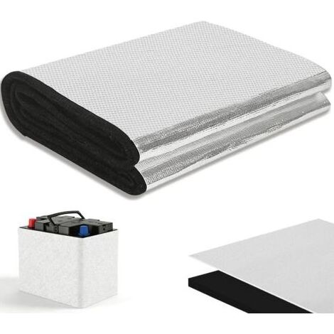 Kit d'isolation de batterie 18 x 100 cm – 3 mm d'épaisseur, bouclier thermique de batterie, résistant à la chaleur, au froid, ignifuge, isolant, pour voiture, camion, camping-car (1) (1/5)