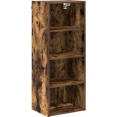 Armadio pensile moderno con ampio spazio di archiviazione 40 x 29,5 x 100 cm in legno multistrato rovere fumo 020053509