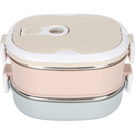 Isolierte Bento-Lunchbox aus Edelstahl mit zwei 1800-ml-Fächern, ideal für Kinder, Erwachsene und Studenten. Hält Speisen warm.