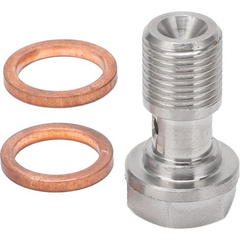 Boulon banjo 7/16in24 avec limiteur de 1,5mm en acier inoxydable pour conduites de frein Conduites d'embrayage Alimentation en huile turbo-Crezuo