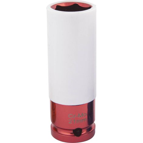 Douille choc gainée 1/2" 21mm rouge Cr-Mo pour jantes - SA 5023 - CLAS Equipements (1/2)