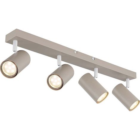 Plafonnier lampe de salon lampe de plafond en métal couleur sable orientable L 56 cm (1/5)