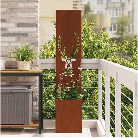 Paravent de jardin couleur rouille 32 x 150 cm
