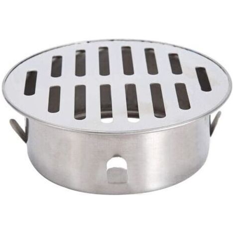 Siphon de sol, siphon de sol rond, 1 pièce couvercle de siphon de sol en acier inoxydable siphon de sol antiblocage pour balcon pour utilisation dans la cour extérieure 12,8 12,8 cm (bo (1/4)