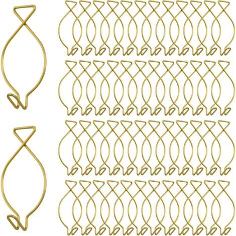 Sollbry Lot de 50 crochets de plafond pour bureau, salle de classe, maison, décoration de mariage (doré) (1/5)