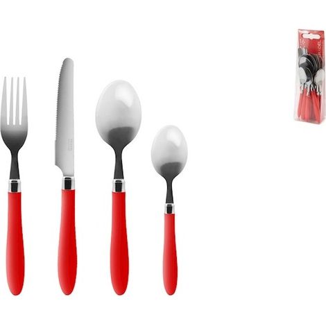 16-teiliges Besteckset Reglisse mit roten Griffen für 4 Personen (1/5)