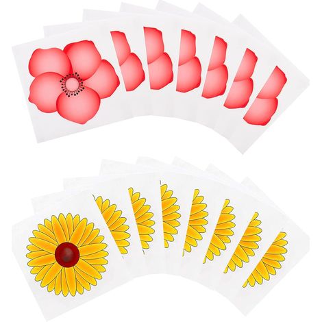 Lot de 30 pièges à mouches pour fenêtre, autocollants floraux non toxiques, sans pesticides, en papier, anti-mouches (rouge-jaune). (1/5)