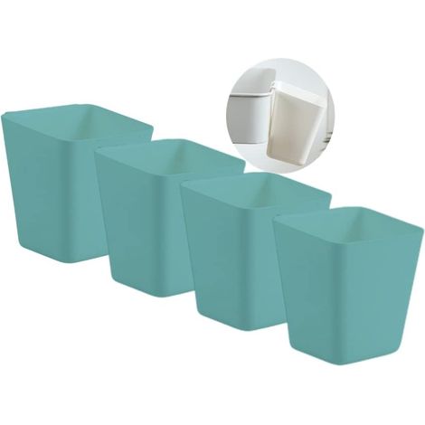 Lot de 4 porte-gobelets à suspendre, panier de rangement à roulettes, accessoires de chariot à roulettes, conteneurs de rangement à suspendre, seaux à suspendre, porte-crayons de maquillage (turquoise (1/5)