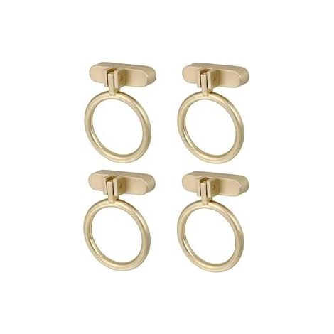 CCYKXA 4 Stück Messing-Schubladenknöpfe, goldene Möbelknöpfe, goldene Messing-Schubladenknöpfe, Küchentürgriffe, goldener Küchenschrankgriff aus Zinklegierung (Gold)