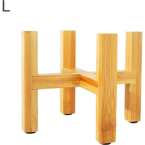 Support Pot de Fleurs pour Plantes avec Socle en Bois Protège Sol - Modèle XL (24.3x21cm) - 1 Pièce (1/5)