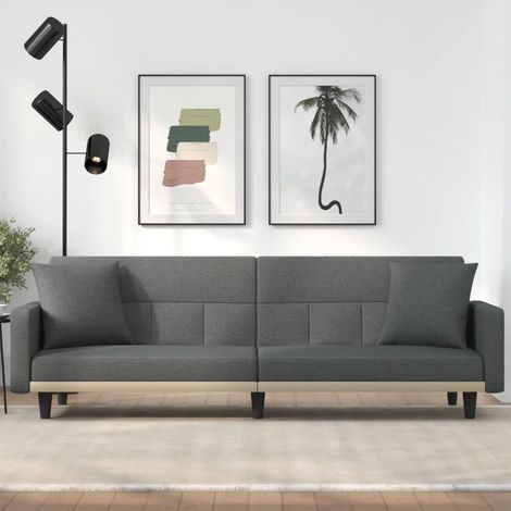 Canapé convertible,Canapé-lit,Clic Clac avec coussins gris foncé tissu -Q1447 (1/5)