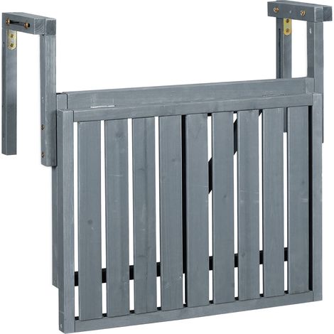 Tavolo pieghevole per balcone 60 x 40 x 10 cm salva spazio regolabile in altezza stile rustico in legno grigio 130011277