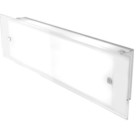 Applique Contemporanea Brick Metallo Bianco Vetro Satinato 2 Luci E27 58Cm