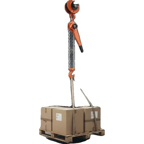 Treuil à chaîne à levier manuel, capacité de charge de 1,5 t, chaîne en acier allié G80 de 6 m, vert armée (1/2)