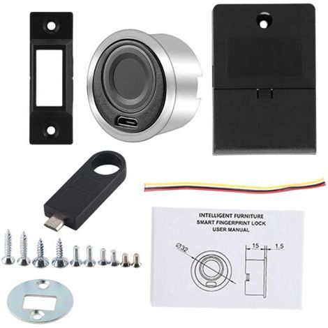 Serrure d'empreinte digitale à la maison, serrure de porte automatique pour armoires de bureau, caisses enregistreuses et tiroirs (1/5)