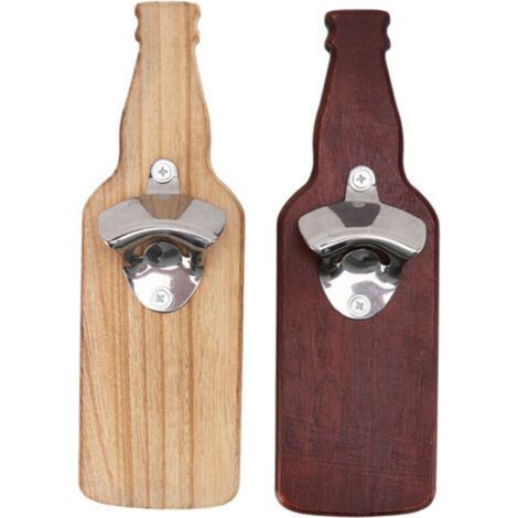 ALLIANDISUn ensemble de 2 ouvre-bouteilles magnétiques muraux, en acajou, convenant aux réfrigérateurs, à la brique, au ciment, au bois ou aux surfaces métalliques. (1/4)