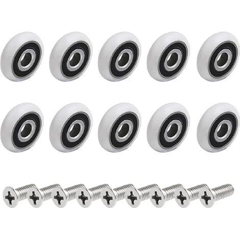 Lot de 10 roulettes de rechange pour porte de douche (19 mm) (1/5)