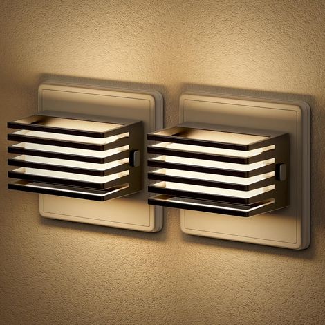 Nachtlicht Steckdose, [2er Pack], Nachtlicht mit Dämmerungssensor, Dimmbares 30/60/100LM, 3000K Warmweißes Steckdosenlicht für Schlafzimmer, Badezimmer, Flur (1/5)