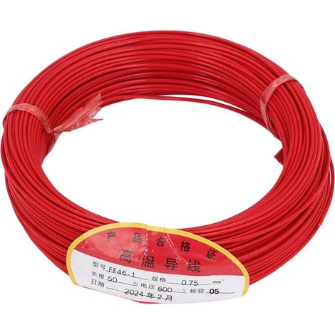 Bobine de détecteur de boucle de 0,75 mm², fil de cuivre sans oxygène, câble de coque en PTFE pour véhicule 50m 600V (1/5)