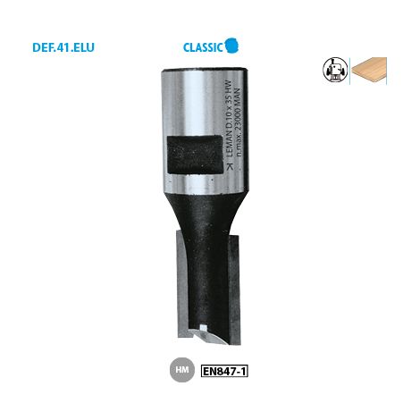 Leman - Mèche à rainer droite pour défonceuse D.15 x 40 mm queue FIL. INT. M12 mm (1/2)