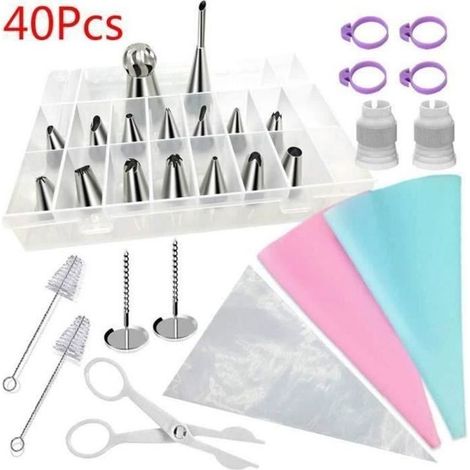 Douilles Pâtisserie - Silicone - DIY Kits - Décoration de Gâteaux - Facile à Nettoyer - Boîte de Rangement (1/4)