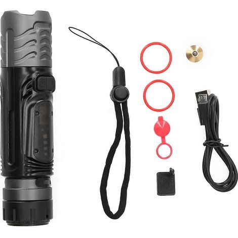 Lampe torche télescopique XHP99+COB avec marteau magnétique et écran intelligent