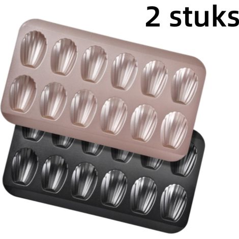 Ensemble de 2 moules à gâteau en acier inoxydable avec revêtement antiadhésif pour mini cupcakes muffins et gâteaux 3D résistants à la chaleur compatibles avec le four 22,6 x 40 cm colorés (1/5)
