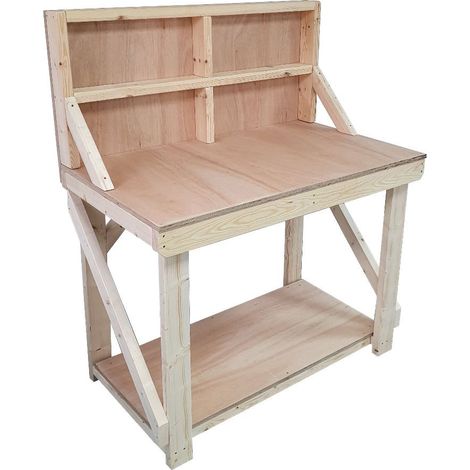 Wooden Eucalyptus PLY Top Workbench, 7ft (210cm) With back panel