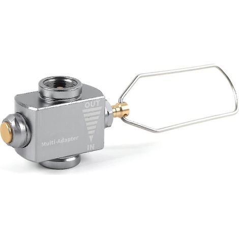 Adaptateur de recharge pour cartouche de gaz isobutane/butane, adaptateur de recharge pour cartouche de gaz Lindal, adaptateur pour réchaud de camping Gas Saver Plus avec fonction d'aération. (1/5)