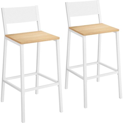 Juego de 2 taburetes de bar sillas altas asientos de cocina/comedor estilo industrial beige 120007750
