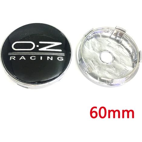 (60 mm Noir Argent) 4 enjoliveurs de roue de voiture 56 mm 60 mm 65 mm 68 mm Compatibles avec les jantes, logo Auto OZ, emblème, accessoires de style extérieur (1/5)