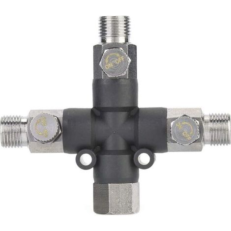 accessoires de montage de pistolet de pulvérisation à trois voies en métal 1/8 pouces pour adaptateur de compresseur d'airConnecteur d'aérographe réglable Other Art Supplies (1/5)