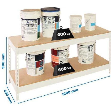 Estanteria 900x1200x450 SIMONFORTE 1204/2 CHIPBOARD 900 BLANCO/MADERA marca SIMONRACK (1/2)