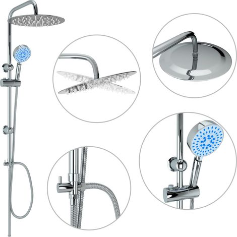 Maison Exclusive - Set per Doccia a Doppio Soffione con Doccetta Acciaio Inox